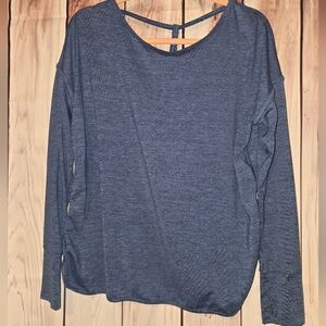 DSG Heathered Blue Relaxed Stappy Back Yoga Top Size Large
